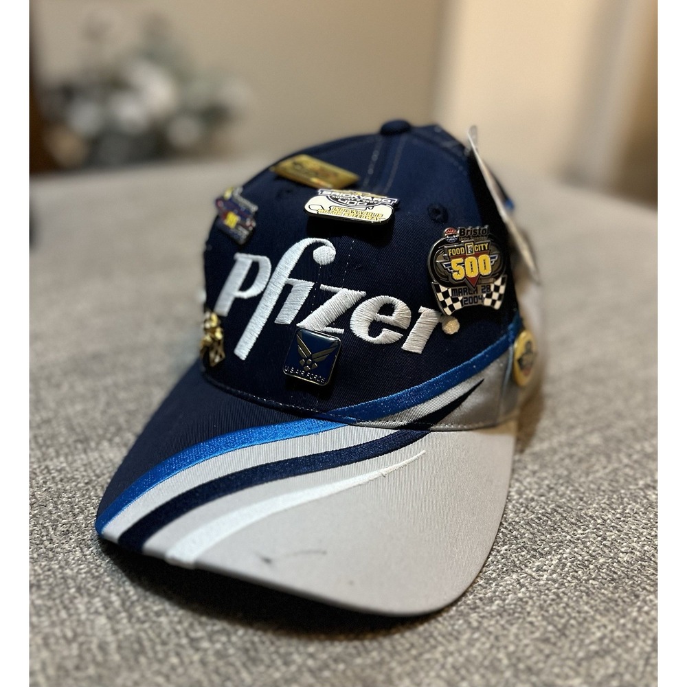 NASCAR Pfizer Roush Racing Mark Martin Cap with Racing Memorabilia Pins